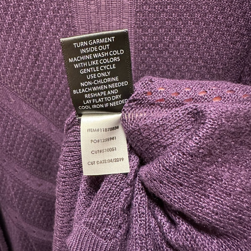 Women's Purple Open-Front Sweater - Picture 13 of 13